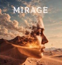Mirage cover art: a face dissolving into desert dunes